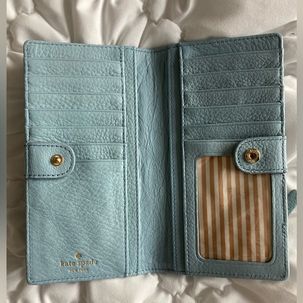 Kate Spade Light Blue Leather Wallet - Picture 4 of 4